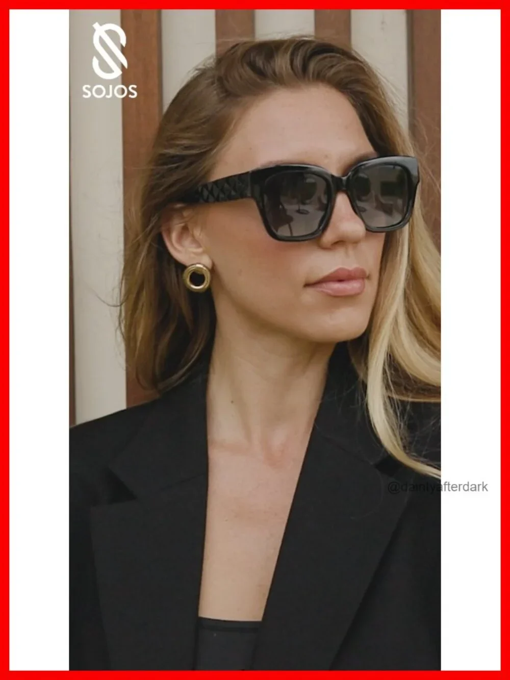 Trendy Polarized Square Sunglasses Women Retro Oversized Thick Frame